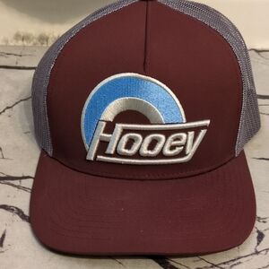 Hooey Maroon and Light Blue Mesh-Back Trucker Hat
